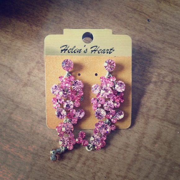 Pink studded earrings