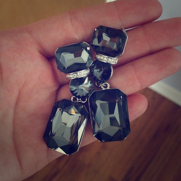 Grey and silver earrings