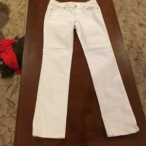 White straight leg jeans