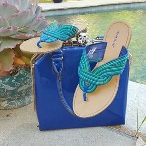 ROYAL BLUE, green, turquoise! Sandal thongs!!!!