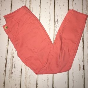 Coral skinny jeans