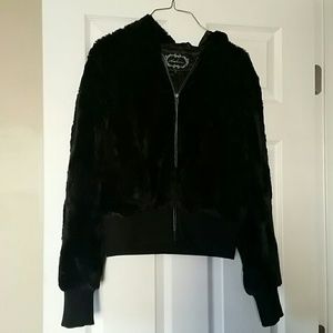 Hooded Bomber Style Jacket