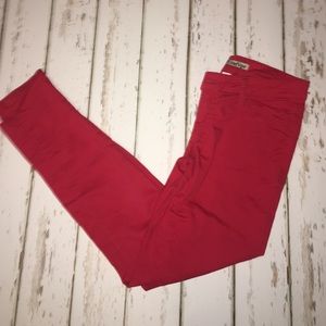 Red skinny jeans size 8