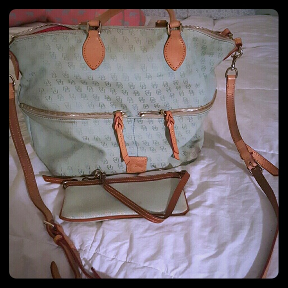 Dooney & Burke Mint green crossbody & wristlet
