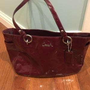 Maroon coach purse