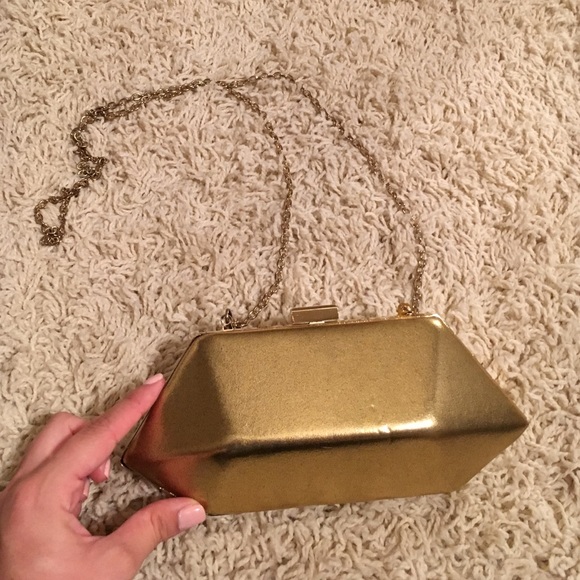 Shiraleah geometric gold clutch/purse