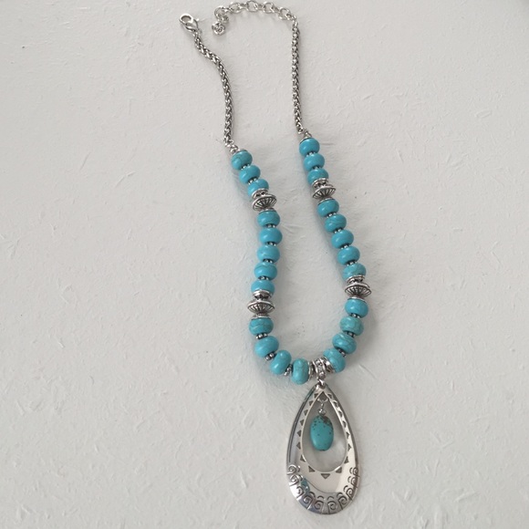 Brighton Jewelry - NWOT Brighton Turquoise & Silver Plated Necklace