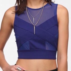 Urban Outfitters Mesh Cutout Crop Top