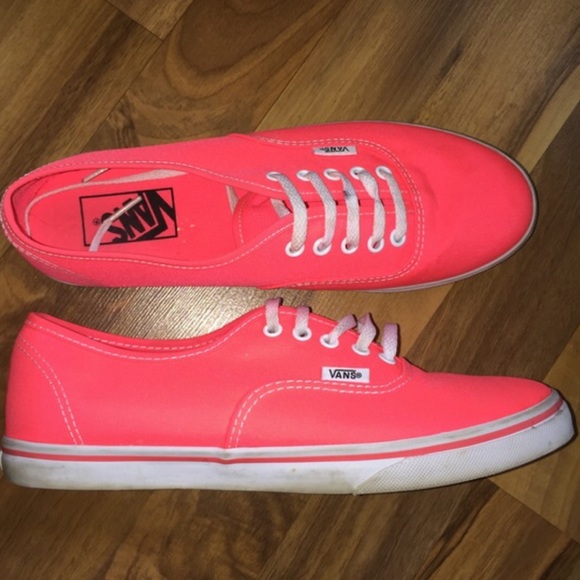 neon pink/coral vans