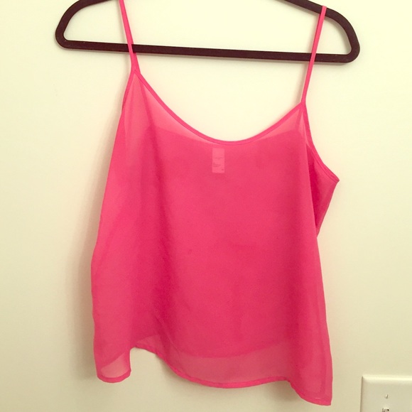 American Apparel hot pink chiffon tank