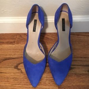 Zara suede blue high heel size 8