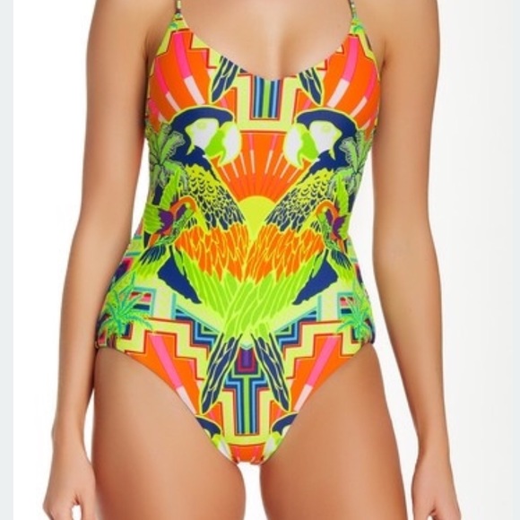 New/Rare Mara Hoffman Parrot One-Piece - Picture 3 of 4