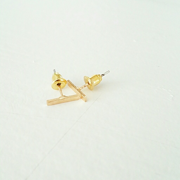 Jewelry - 14k gold dipped thin bar stud earrings