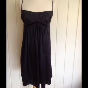 Black Halo Silk and Contrasting Bustier Dress, 8