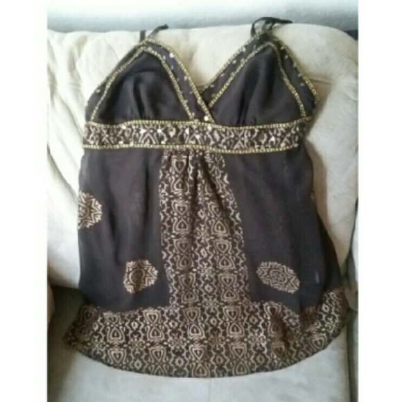 Brown and gold shirt