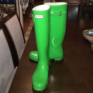 Green Hunter Boots size 8