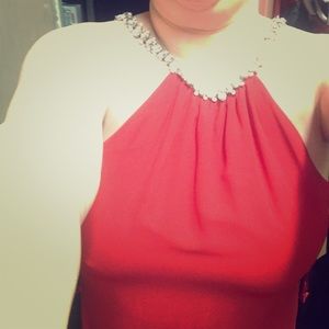 Red long gown