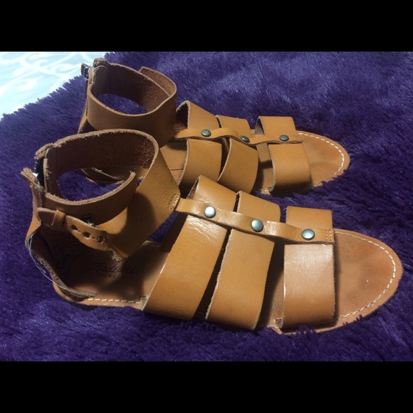Madewell Gladiator cognac sandals size 10