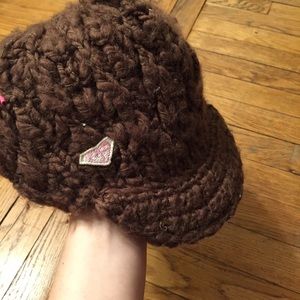 Brown roxy knit beanie