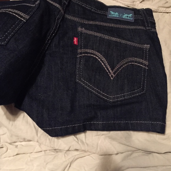 Dark denim Levi shorts