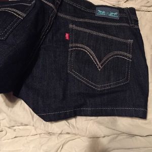 Dark denim Levi shorts