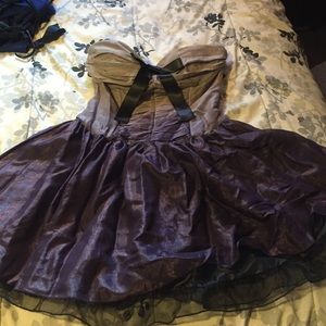Purple strapless dress