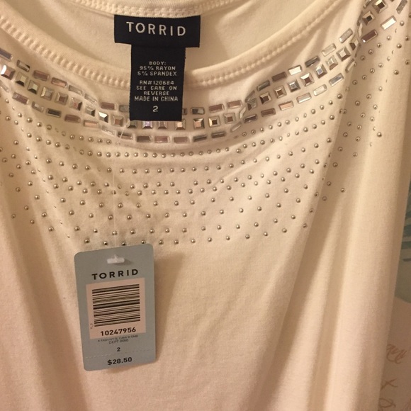 Torrid white Cami with rhinestone accents😍 - Picture 3 of 3