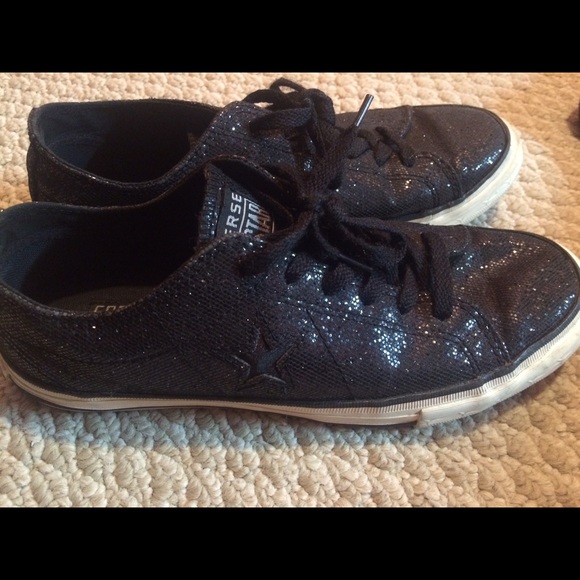 Converse black glitter