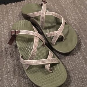 Hunter green chacos