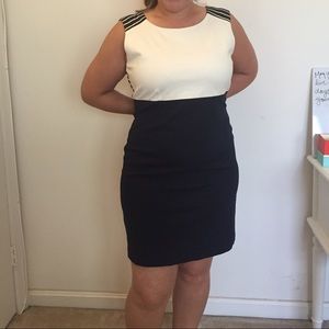 Navy and White Dress