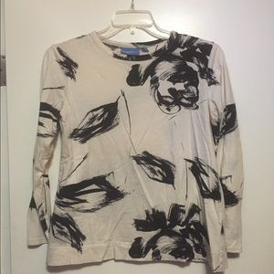 Simply Vera Wang white and black stretch tee L