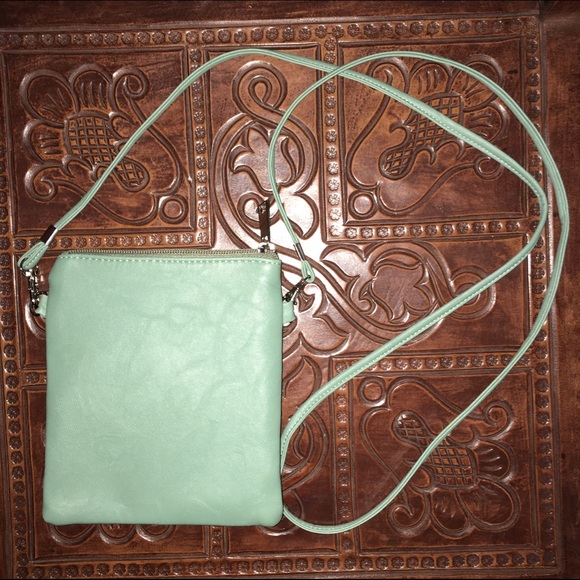 HP🎉NWOT bluish-green small flower crossbody purse - Picture 3 of 4