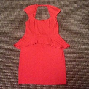 bebe red peplum party dress✨