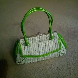 Purse - Lime green w/tweed