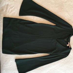 Bell-sleeved, slightly above the knee, shift dress