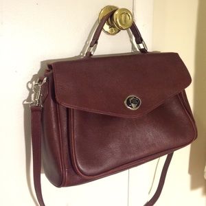 Ri2k Burgundy Satchel Genuine Leather