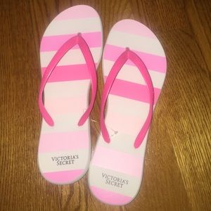 Victoria's Secret Pink Stripe Flip Flops