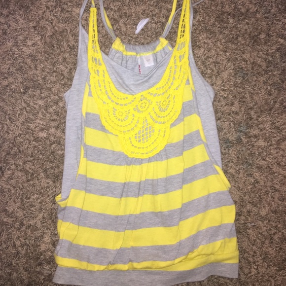 Yellow and grey tank top