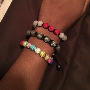 Adjustable beaded bracelets lot