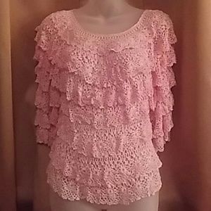 Unique Pink Crochet Top