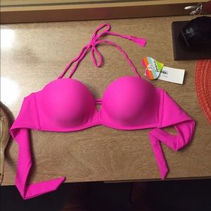 Hot pink push-up bikini