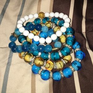 Stackable beaded bracelets lot