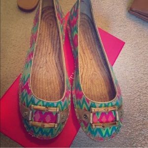 Elaine Turner Blaire batik print flats