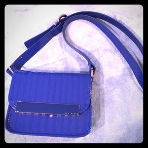 Ted Baker excellent condition patent blue handbag