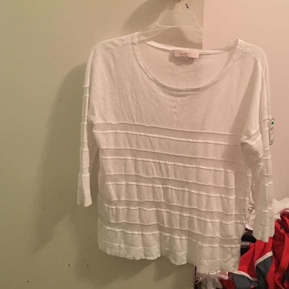 Loft white elbow ribbed sheer too.
