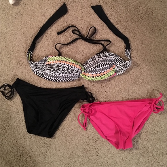 bikini 2 piece set (ONLY PINK BOTTOMS NO BLACK)