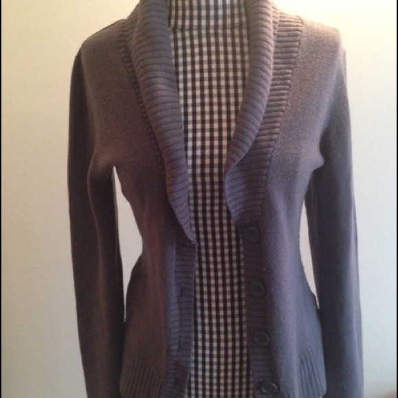 Gray large collar sweater - Picture 1 of 3