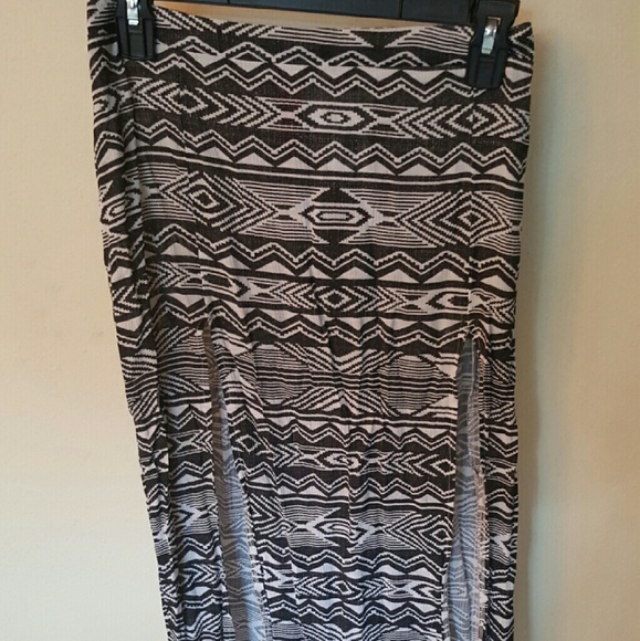 Aztec Maxi Skirt with Two Slits