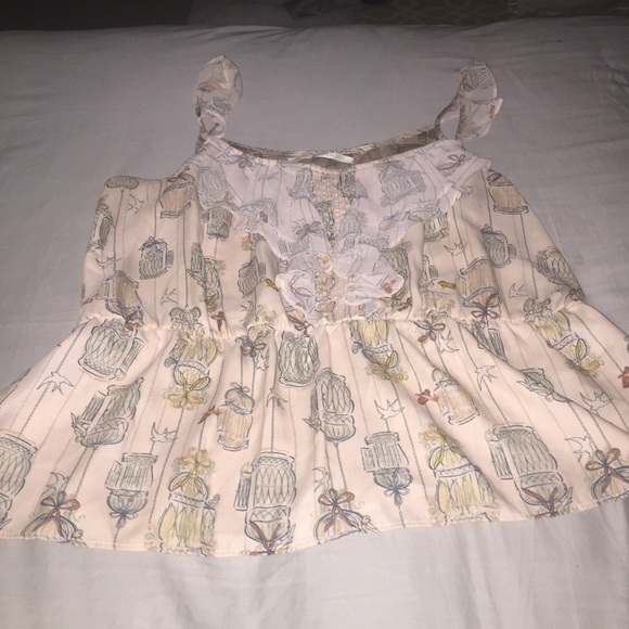 Creme chiffon blouse