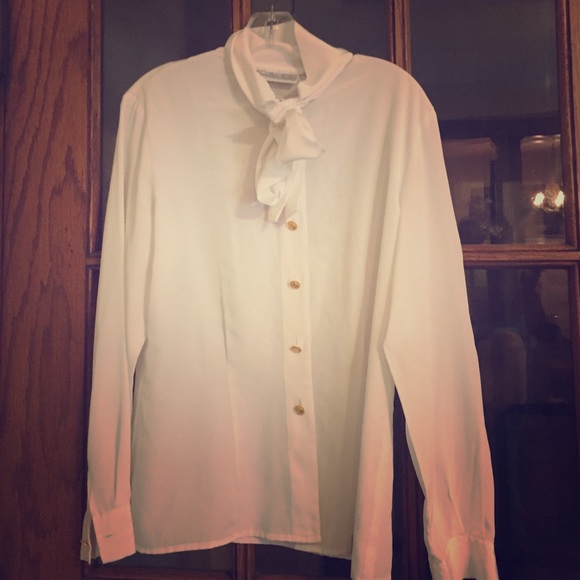 Sheer Tie-Neck Blouse in Cream